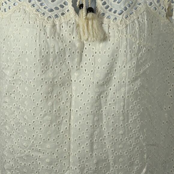 Jennifer & Grace NWT Antique White Eyelet Boho Flutter Sleeve Blouse Small - Picture 14 of 15